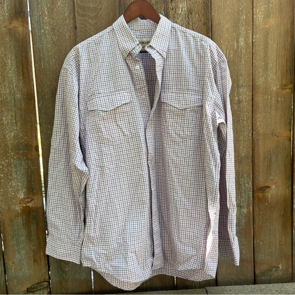 CODY JAMES Men’s White Plaid Long Sleeve Button Down Pockets Shirt Size Large